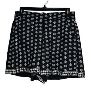 Max Studio Womens Black White Floral Medallion High Rise Shorts Size S 3703D05